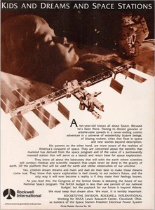 Rockwell International 1989 Space Station Print Ad NASA Space Exploration - Picture 1 of 1