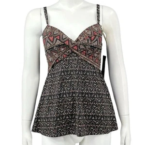 Miraclesuit Tankini Top Womens 8 Swim Bronze Brown Dot Myrra Slimming Beach Pool - Picture 1 of 9