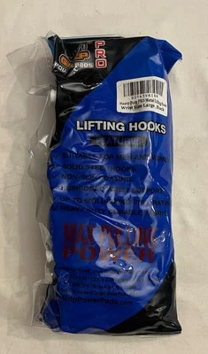 Grip Power Pads Heavy Duty Pro Metal Lifting Hooks Large Black New - Image 1 of 4