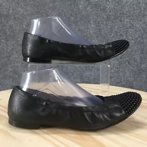 AGL Attilio Giusti Shoes Womens 39.5 Leombruni Blakely Ballet Flat Black Studded - Picture 1 of 17