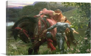 ARTCANVAS La Belle Dame Sans Merci 1902 Stampa artistica su tela di Frank Dicksee - Foto 1 di 11