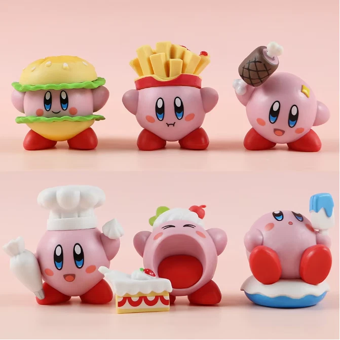 6 Piezas Kirby Dibujos Animados Linda Comida Kirby Mini Figura Anime PVC Juguete Regalo Decoración de Pasteles!!! Foto 1 de 1