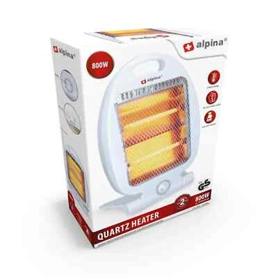 alpina LQ001 Quarz-Heizgerät 20 m² Weiß 400/800 Watt Elektro Heizgerät