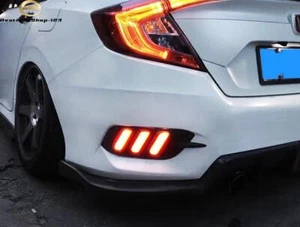 Red LED Rear Bumper Tail Brake Light Lamp Fit For Honda Civic Sedan 2016-2020 - Picture 1 of 8