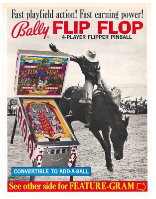 Flip Flop Bally Pinball Flyer / Brochure / Ad  - Hard to Find - Image 1 of 2