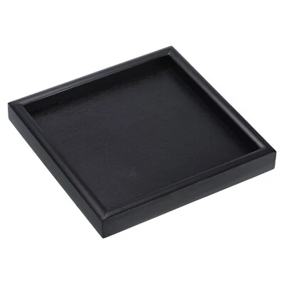 Serviertablett aus Holz, 7 Zoll quadratisch, dekorativer Teller Schwarz - Bild 1 von 4