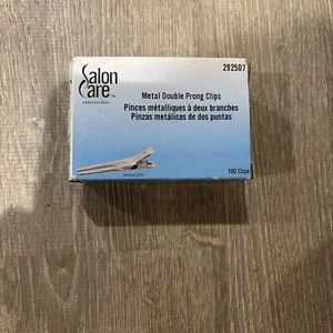 Salon Care Metal Double Prong Curl Alligator Clips 1.75” Incomplete Box - Picture 1 of 4