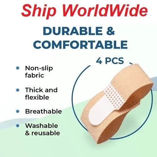 Broken Toe Wraps Hammer Toe Separator Splint Cushioned Bandages 4 pk NatraCure