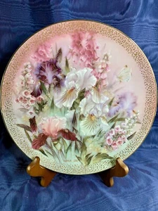 IRIS QUARTET Plate Symphony of Shimmering Beauty Lena Liu Floral 1991 D6 - Picture 1 of 9