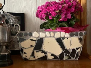 HandCrafted Mosaic Garden Planter Pot ~ Modern ~ Pottery & Stone - Picture 1 of 10