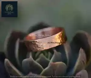 Hammered Copper Band, Wide Flat Ring Handcrafted Unisex Men Women Jewelry - Picture 1 of 4
