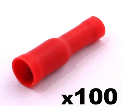 100x Red Female Insulated Bullet Connector Terminals Crimp electrical cable wire