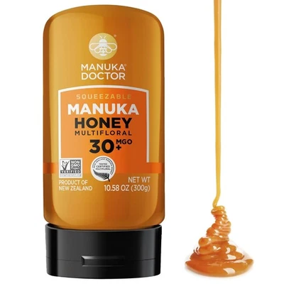 BRANDED MANUKA DOCTOR - Raw Manuka Honey MGO 30+ SQUEEZY, 100% Pure New Zealand Honey. C
