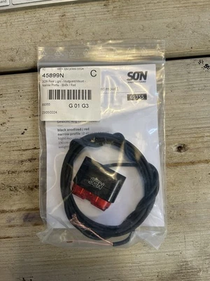 SON Rear Dynamo Mudguard Mount Bicycle Light. Black/Red - Image 1 of 2