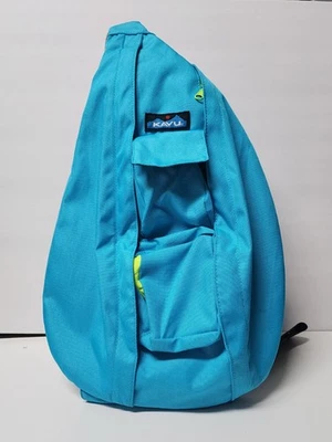 Kavu Unisex Crossbody Sling Bag Cotton Rope Blue Zip Closure Multi Pocket - Image 1 of 4