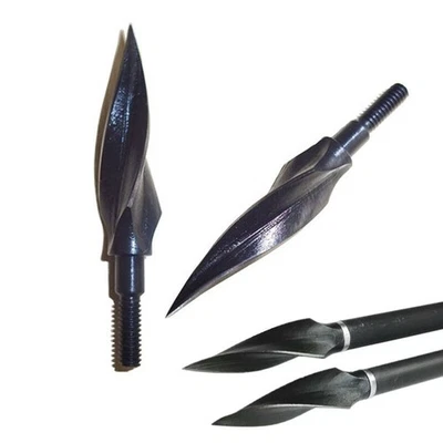 Archery 150 Grain Traditional Broadheads Arrowhead Screw Tips Points Bow Hunting - Image 1 of 4