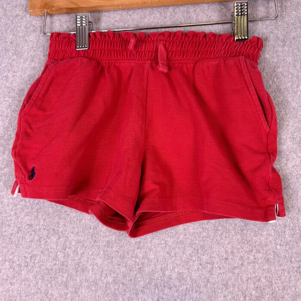 Bermuda Polo Ralph Lauren Menina 6 Bolsos com Cordão Vermelho Fenda Conforto Logotipo Clássico - Imagem 1 de 4