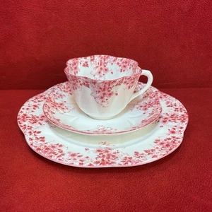 Shelley Dainty Pink "RARE" Trio Cup Saucer & 8” Salad Plate O51/P - Picture 1 of 10