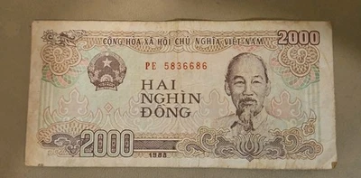 Billete Dong Vietnam 2000 1988 Foto 1 de 2