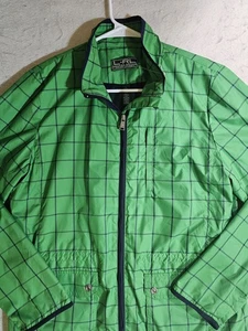 Giacca a vento donna Lauren By Ralph Lauren verde blu a quadri full zip nuova con etichette taglia L - Foto 1 di 10