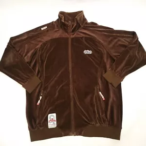 Giacca uomo vintage Akademiks XL velluto marrone full zip collo alto zip tasche - Foto 1 di 12