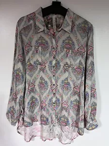 Camicia Aratta Silent Journey beige floreale collare taglia media splendidi fiori - Foto 1 di 12