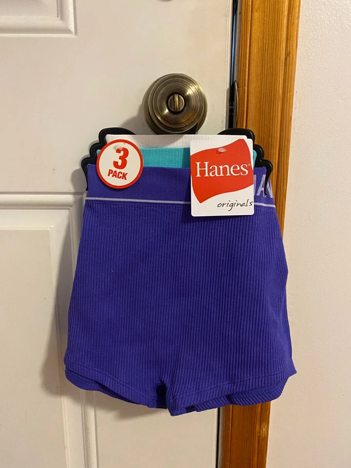 Hanes Originals Women's Seamless Rib Boyfit Underwear 3-Pack Size Medium