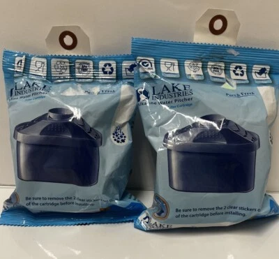 2 Pack Lake Industries Alkaline Water System Pitcher Filter Cartridges New - Image 1 of 2