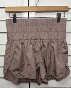 Pantalones cortos deportivos Free People The Way Home de tiro alto talla pequeña malva a la luz de la luna - Imagen 1 de 8
