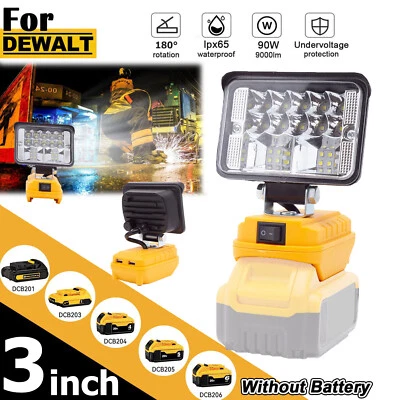 90W LED Work Light for Dewalt 20V Battery Flood Light Torch for Workshop Camping - Image 1 of 4