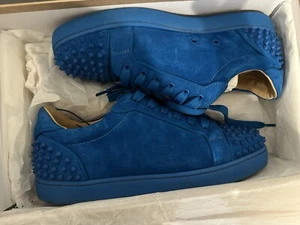 Christian Louboutin Orlato Suede Spikes Blue Size 43/10US 100% Authentic - Picture 1 of 14