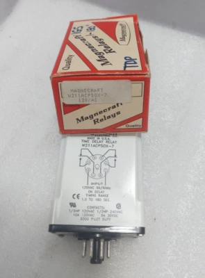 Magnecraft W211ACPSOX-7 Time Delay Relay In.120VAC 50/60Hz On delay Timing Range - Image 1 of 4