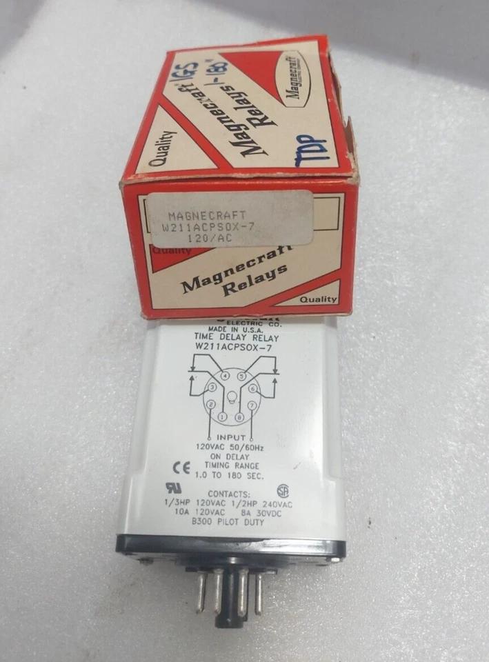 Magnecraft W211ACPSOX-7 Time Delay Relay In.120VAC 50/60Hz On Delay Timing Range - Image 1 of 4