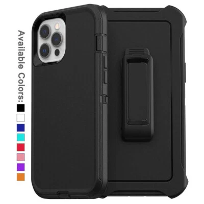 Funda protectora a prueba de golpes para Apple iPhone 12 Pro Max se adapta a clip de cinturón defensor Foto 1 de 4
