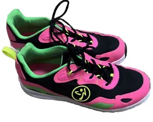 Zumba Air Lo Multicolor Neon Pink & Black Sneakers Size 9 - Worn Once - Picture 1 of 5