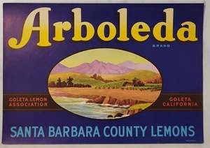 Label Arboleda Lemons Santa Barbara County Goleta California - Picture 1 of 1