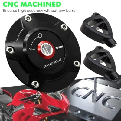 Cubierta de tapa de gasolina sin llave para tanque de combustible Ducati PANIGALE V2 2020-2024 2021 Foto 1 de 4