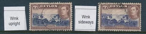 CEYLON, 1938 1r. wmk sideways and upright, cat GBP4, SG395,395a - Picture 1 of 1