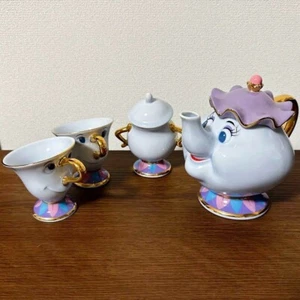 Beauty and the Beast Mrs. Potts Tea Pot, 2 Chip Tea Cups and a Sugar Pot Set TDL - Picture 1 of 5