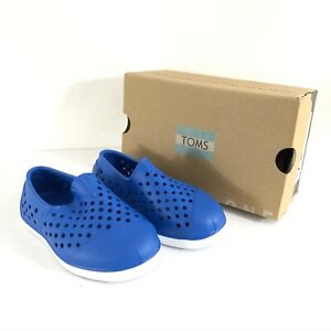 Toms Toddler Romper Water Shoes Eyelet Slip On Plastic Blue Size 6