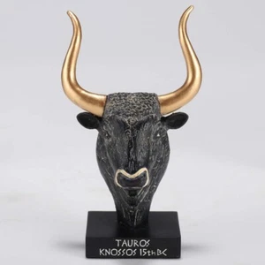3 1/2 Inch The Cretan Bull Bust Polyresin Hand Painted Greek Collectible Figurin - Picture 1 of 4