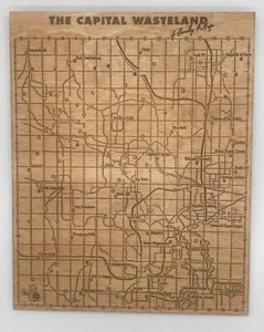 Engraved Map of Fallout 3 on Baltic Birch - The Capital Wasteland - Picture 1 of 1
