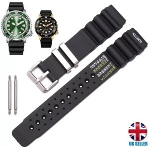 ORIEN SEIKO COMPATBILE BLACK RUBBER DIVER WATCH STRAP SPORT BAND 20-22-24MM - Picture 1 of 6