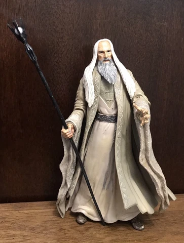 Lord of the Rings Action Figure 2002 Saruman w/scepter levered arm VGUC 6.5” Cover