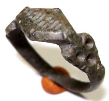 Ancient RARE Medieval  bronze Ring with ornament