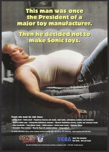 SONIC THE HEDGEHOG - Original 1995 Trade AD / poster / Toy Licensing promo_ Sega - Picture 1 of 1