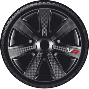 4x Radzierblenden 15 Zoll VR Carbon Pro Radkappen passend für alle Stahlfelgen - Bild 1 von 3