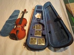 Mendini By Cecilio Violin for Kids & Adults w/Bow Bag String Cloth 4/4 - Natural - Picture 1 of 15
