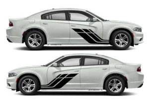 Triple Stripe Angled Side Livery Air Release Vinyl Decal Kit #10 Fits Dodge Char - Picture 1 of 14