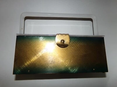 Vintage Dorset Rex Fifth Avenue Lucite and  gold and green metal purse - Image 1 of 4